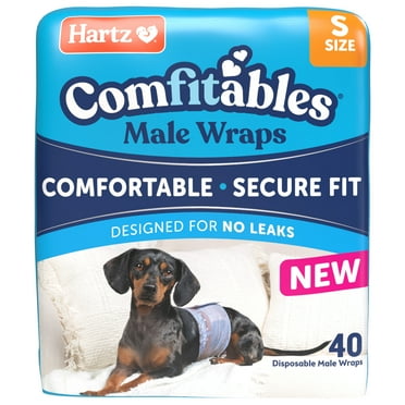 Hartz Comfitables Male Dog Wraps with Stretchy Waistband, Small 40 Count
