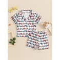 thumbnail image 2 of FEORJGP Kids Little Boy Farm Outfits 1T-7T Toddler Baby Short Sleeve T-Shirts Cartoon Tractor Print Shirts Button Down Tops with Elastic Waist Shorts sual Loungewear Clothes for Summer Daily, 2 of 9