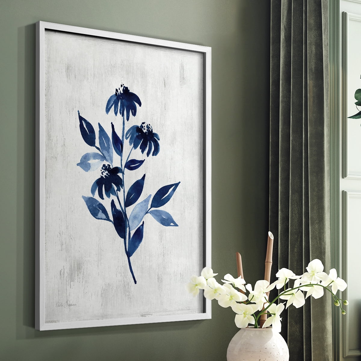 Wild Indigo I Framed Print in White Solid Wood 11 x 14 Framed Print