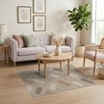 thumbnail image 3 of ODIKA 4'x6' Beige Brown Abstract Geometric Capsule Washable Area Rug Contemporary Scattered Oval Shapes with Pet Friendly, Non-Shedding for Bedroom, Reading Nook, 3 of 7