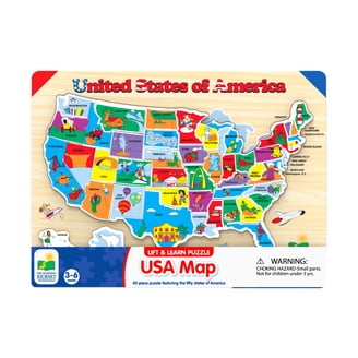 UNCLE WU, USA Map Puzzle for Kids, 103 Pieces, State-Shaped, Large