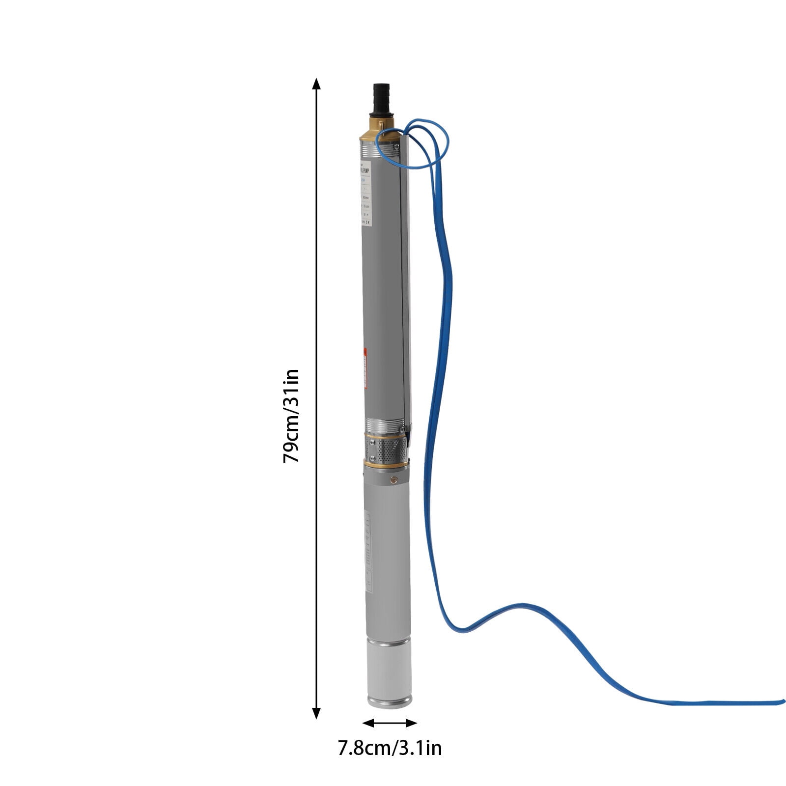Submersible Pumps 3" OD Pipe 110V/60HZ 0.37KW 0.5HP Stainless Steel Well Pump