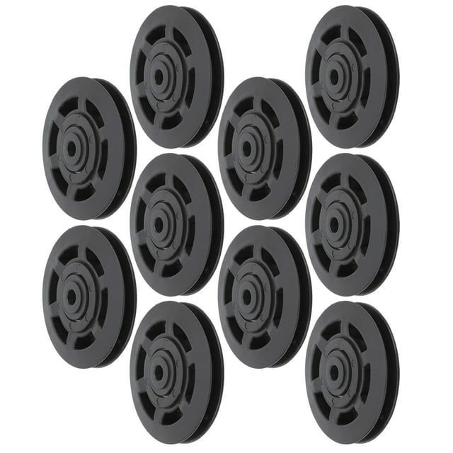 Ymiko 10Pcs/Set 95MM Durable Nylon Bearing Pulley Wheel Spare Gym Exercise Equipment