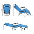 thumbnail image 4 of Outdoor Portable Reclining Chair, Modern Multi-Function Camping Chair with Pillow and Adjustable Function, Lounge Recliner for Lawn, Pool, Beach, Camping, Blue, 4 of 9