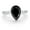 Black CZ, variant on Pear Teardrop Bridal Ring Round CZ 925 Sterling Silver Size 4