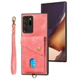 thumbnail image 4 of Nalacover for Samsung Note 20 Ultra, Slim Case Wallet with Credit Card Holder, Back Flip Premium Leather Magnetic Clasp Kickstand Wirst Hand Strap Shockproof Cover for Galaxy Note 20 Ultra, Pink, 4 of 7