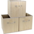 thumbnail image 1 of Seta Direct, Natural Bamboo Foldable Storage Cubes Bins Shelf Organizer [3 Pack], 1 of 6