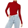 thumbnail image 2 of Soyumi Long Sleeve Blouses for Women Warm Casual tops Crewneck Fleece Line Womens Sweatshirts Trendy Sweatshirts Basic Sweatshirt Dress for Women Trendy tops Tunic tops Long Sleeve tops, Red, 2 of 7
