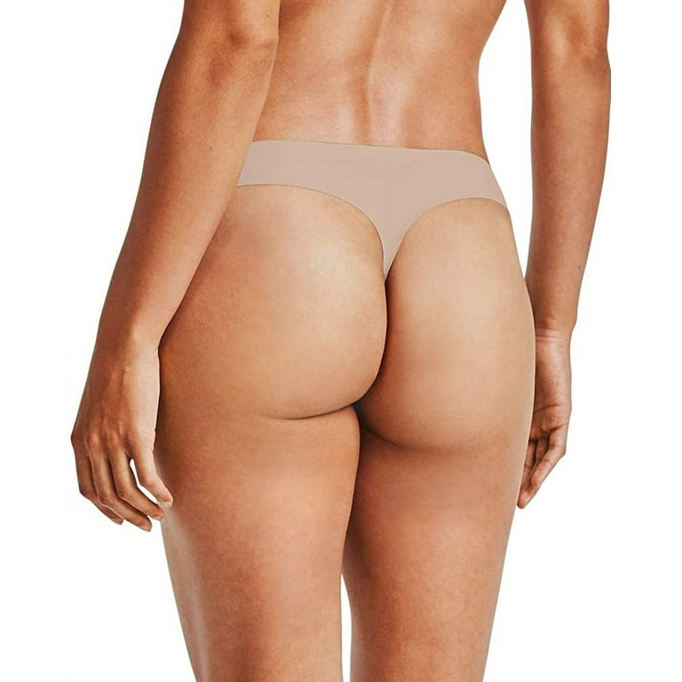Under Armour Pure Stretch 3 pack seamless thongs in black pink and beige