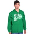 thumbnail image 5 of Worlds Okayest Kid Son Daughter Funny Zip Up Hoodie Men's Women's Brisco Brands S, 5 of 5