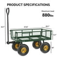 thumbnail image 2 of UBesGoo 37.6x20x35.4in Folding Steel Mesh Garden Cart, 880lb Capacity, Removable Sides, All-Terrain Wheels, Green, 2 of 9