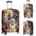 thumbnail image 2 of Spooky Halloween Night Witch Golden Retriever Glowing Pumpkins Travel Luggage Cover Goldens Dog Lover Gifts Idea Suitcase Dust Protective Decor - 12015, 2 of 5