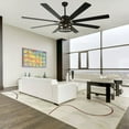 thumbnail image 4 of Bella Depot 72" Ceiling Fan 6-speed Farmhouse Metal Cage 3-Light Chandelier with Remote, 4 of 12