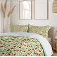 thumbnail image 6 of Ambesonne Owl Print Duvet Cover Set, Birds Trees and Plants, 2-Calking, Pastel Green Multicolor, 6 of 6