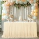 thumbnail image 5 of Decoración del hogar, falda de mesa de tul blanco reciclable, mantel transparente extra largo con volantes, adecuada para bodas, cumpleaños, banquetes, decoración de mesa de poliéster., 5 of 6