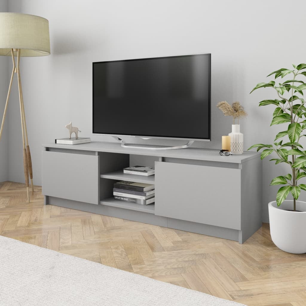 Kepooman Modern Rectangle TV Stand with 2 Doors & Open Shelves for Living Room, 47.2" x 11.8" x 13.9", Grey Kepooman Modern Rectangle TV Stand with 2 Doors & Open Shelves for Living Room, 47.2" x 11.8" x 13.9", Grey