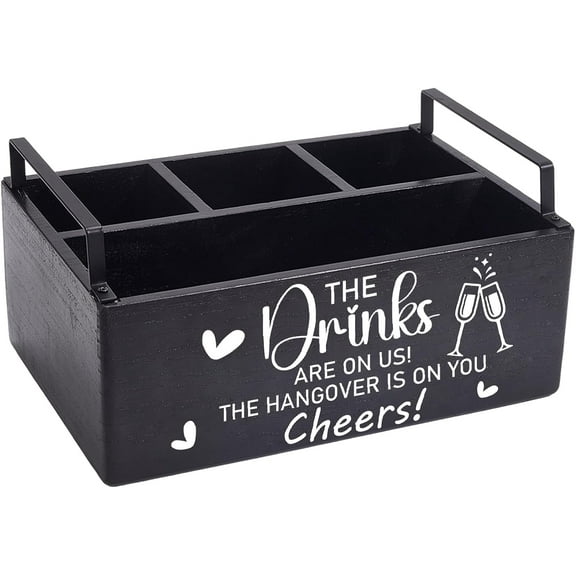 Coffee Station Organizer Wooden Coffee Bar Accessories Storage with Handle Drinks Farmhouse Kcup Coffee Pod Holder Basket Coffee Bar Box Tea Condiment Storage Box DIY