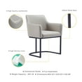 thumbnail image 4 of Serena Upholstered Dining Armchair with Steel Base in Light Gray- Set of 2, 4 of 11
