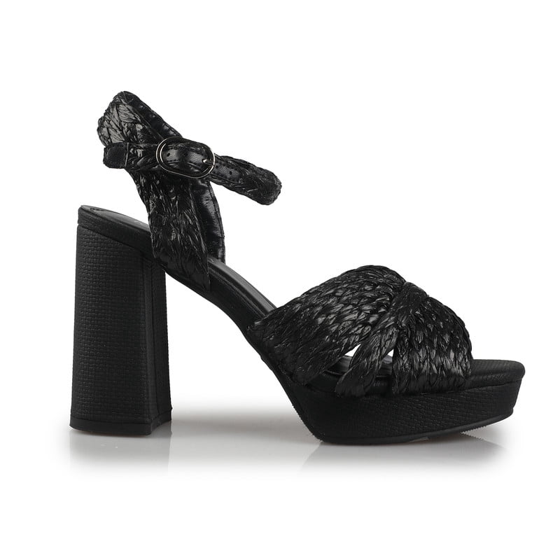 Women's Natural Elegance Raffia Block Heeled Platform Sandals