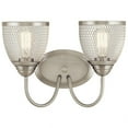 thumbnail image 3 of 2 Light Vanity Light Damp Location Rated with Vintage Industrial Style 10.5 inches Tall By 16 inches Wide-Brushed Nickel Finish Bailey Street Home, 3 of 9