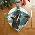thumbnail image 2 of Whales Cloth Napkins Set of 4,20x20 Inches Napkins Cloth Washable Reusable Soft for Dinner,Wedding,Parties,Home Dinner,Tableative Decor Gift, 2 of 7