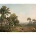 thumbnail image 2 of George Stubbs 14x12 Black Ornate Wood Framed Double Matted Museum Art Print Titled: Two Gentlemen Going a Shooting (1768), 2 of 5