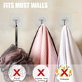 thumbnail image 5 of Pack de 32 Ganchos Adhesivos Transparentes de Acero Inoxidable y PC para Pared Baño y Cocina Reutilizables y Resistentes al Óxido, 5 of 5