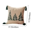 thumbnail image 3 of NWOKYZGH 1Pc Christmas Tree Throw Pillow Covers Beige and Green Fluffy Xmas Pillow Covers Soft Decorative Embroidery Pillowcase Neutral Modern Christmas Decor for Bedroom Sofa Cushion, 3 of 6