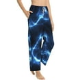 thumbnail image 2 of Xecao Blue Lightning Women's Straight Lounge Pajama Pants: The Epitome of Relaxed Sleepwear, 2 of 9