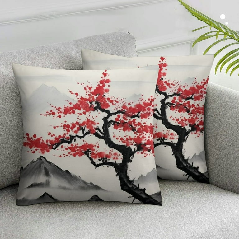 Set Of 2 Red And Black Printed Pillow Covers Set Of 2 Red And Black Printed Pillow Covers
