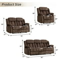 thumbnail image 3 of Bonzy Home Manual Recliner Sofa Living Room Furniture Set, Manual Recliner Chair, Manual Loveseat and 3 Seat Recliner Sofa Couch Set for Living Room, 3 of 8