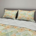 thumbnail image 2 of Pastel Comforter & Sham Bedding Set, Abstract Hydrangea Flowers Pattern Retro Style Botany Ornament, 3 pcs Duvet Set Microfiber Filling Quilt, 5 Sizes, Almond Green Pale Green, by Ambesonne, 2 of 4