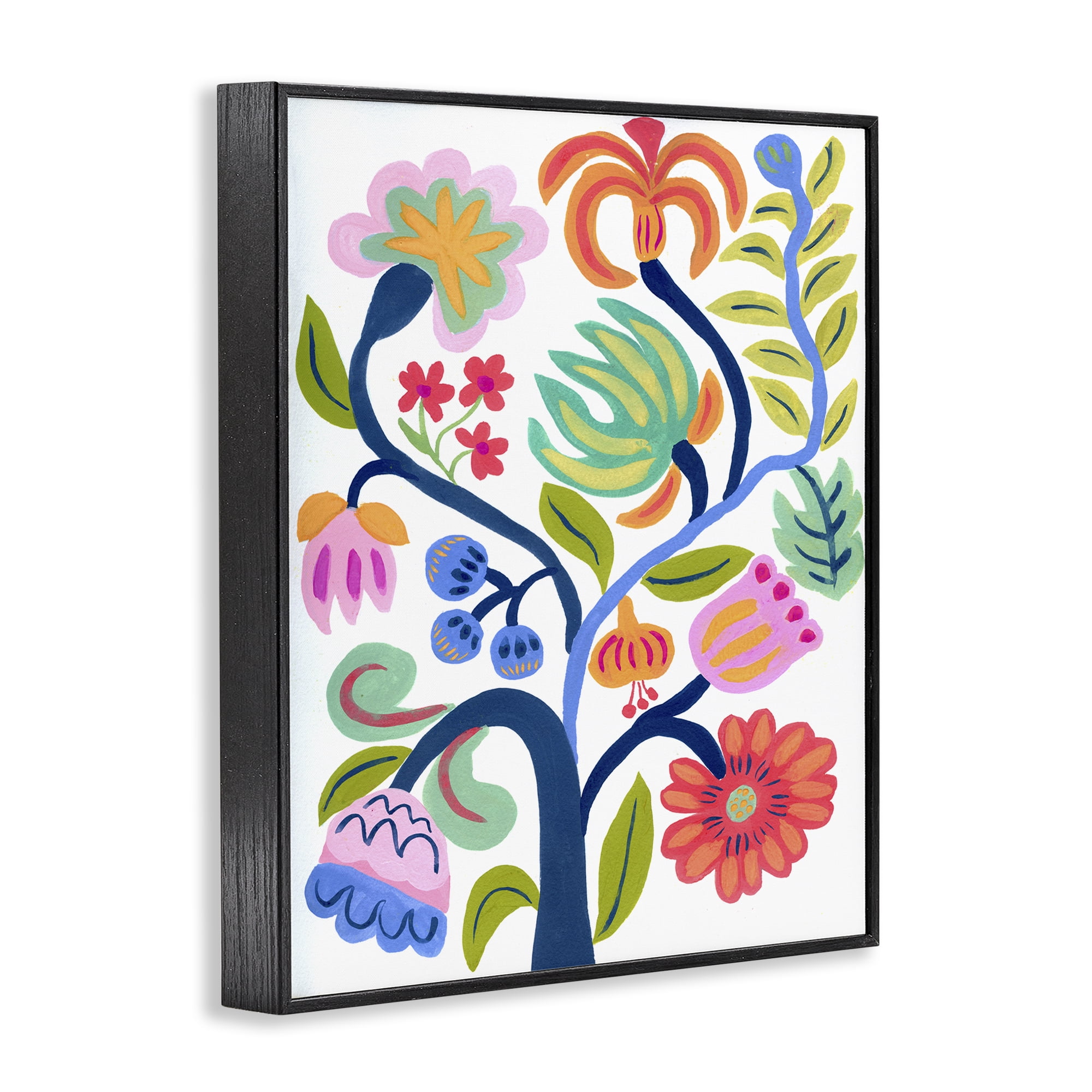 Stupell Industries Boho Blue Tree Black Framed Giclee Art, design by Suzanne Allard
