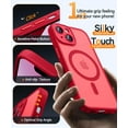 thumbnail image 3 of Étui Magnétique pour iPhone 16 Pro Max avec Protection Complète de la Caméra [Compatible avec Magsafe] [Mat Translucide] Étui de Téléphone Protectrice, Violet, Rouge, 3 of 5