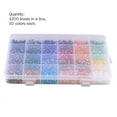 thumbnail image 2 of facefd 1200pcs Artificial Crystal Beads 24 Colors 6mm Crystal Beads Assorted Kit Loose Spacer Beads for Jewelry Making DIY Crafting, 2 of 5
