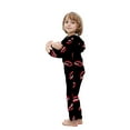 thumbnail image 4 of SDNall Halloween Family Home Dress Pajamas Outfit Boys Girls Halloween Fashion Mouth Print Plush Long Sleeved Jumpsuit Family Parent-Child Wear Kid, 4 of 8