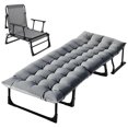 thumbnail image 5 of ABORON 3 in 1 Folding Bed Cot with 2-Sided Cushion & Pillow, Adjustable 6-Position Folding Lounge Chair, Portable Sleeping Cots Sofa Bed, 5 of 12