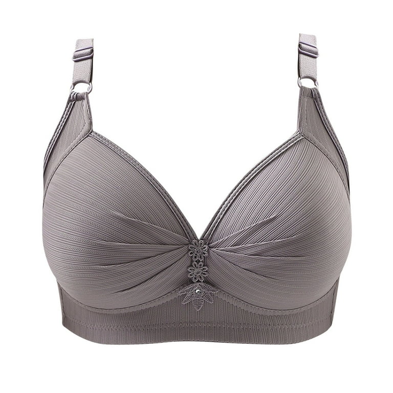 AILIVIN Wireless Bras for Women Full Figure Minimizer Women's Lace Bra  WireFree Lifting Up Full Support Lightly Lined Cup Full Coverage No Back  Fat Comfy No Wire Womens Bras Light Gray 32C