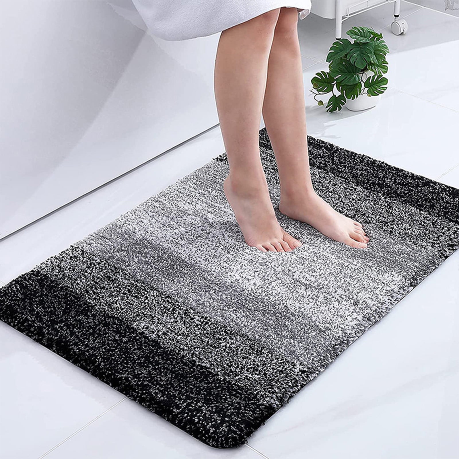 Under $5! InsCrazy Bathroom Rugs Bedroom Mat Flocking Carpet Plushes Rug Bathroom Absorbent Non-Slip Mats Kitchen Foot Mats Machine Wash Bathroom Rugs for Bedroom Bath Tub 20" x 30"