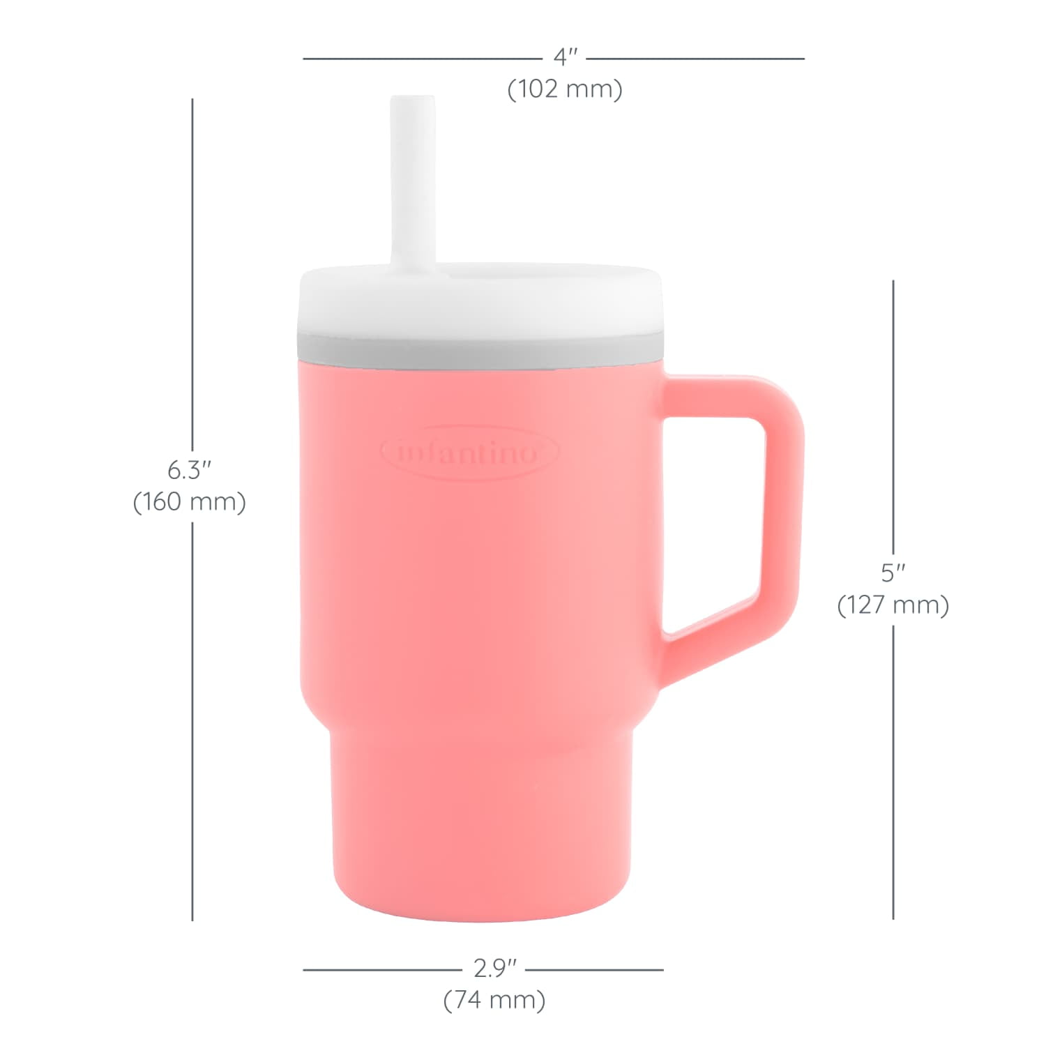 Infantino My 1st Tumbler – Adorable 9 oz. Training Cup with Toddler-Friendly Straw and Handle, Melon