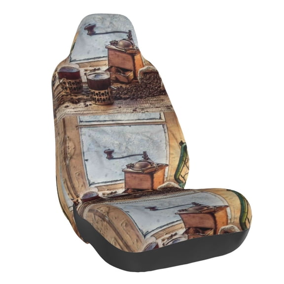 Naloa Oil Lamp Coffee Beans Car Seat Covers Universal Front Seat Coves for Car Accessories ,Padded Car Covers for Automotive, SUV, Truck, and Van