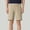 Khaki, variant on Mens Straight Leg Casual Shorts, Soft Smooth Jersey Fabric with Drawstring Waist and Discreet Hidden Pockets Black L