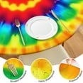 thumbnail image 4 of Rainbow Tie Dye Circular Pattern Round Fitted Tablecloth with Elastic Edge,Dining Table Cover Waterproof,Outdoor Round Tablecloth for Camping,Dining,Indoor and Outdoor, 4 of 7