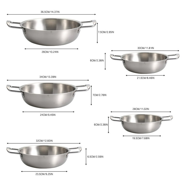 Baocc Cutlery Set Stainless Steel Dutch Oven Dutch Oven Pot Chefs Pan in Pots and Pans Induction Pot Stock Pot, Silver