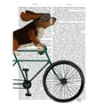 thumbnail image 3 of Fab Funky 12x14 Black Modern Framed Museum Art Print Titled - Basset Hound on Bicycle, 3 of 5