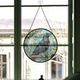 thumbnail image 3 of Personalized Crow Suncatcher Stained Glass, Crow Gifts for Women, Crow for Windows, Crow Window Hangings with Chain and Hook tmEZJX, 3 of 5