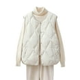 thumbnail image 2 of PNTUTB Women's Winter Warm Solid Color Puffer Vest Hoodless Sleeveless Snap Buttons Pocket Down Vest Coats, 2 of 6