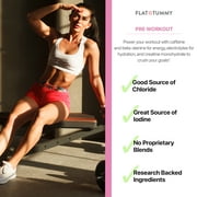 FLAT TUMMY Pre Workout Watermelon (30 Count) – 3g Creatine, 1.6g Beta-Alanine, Sugar Free