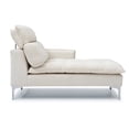 thumbnail image 4 of 55" Chaise Lounge Sofa Bed with Left Armrest & Lumbar Pillow, Button Tufted Design for Living Room Bedroom Office, Easy Tool-Free Assembly (Beige), 4 of 8