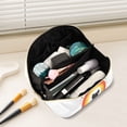 thumbnail image 2 of FORMRS Makeup Bag Travel Cosmetic Organizer for Women Fold Flat Zipper Pouch with Handle, Black Cat Rainbow, 2 of 8